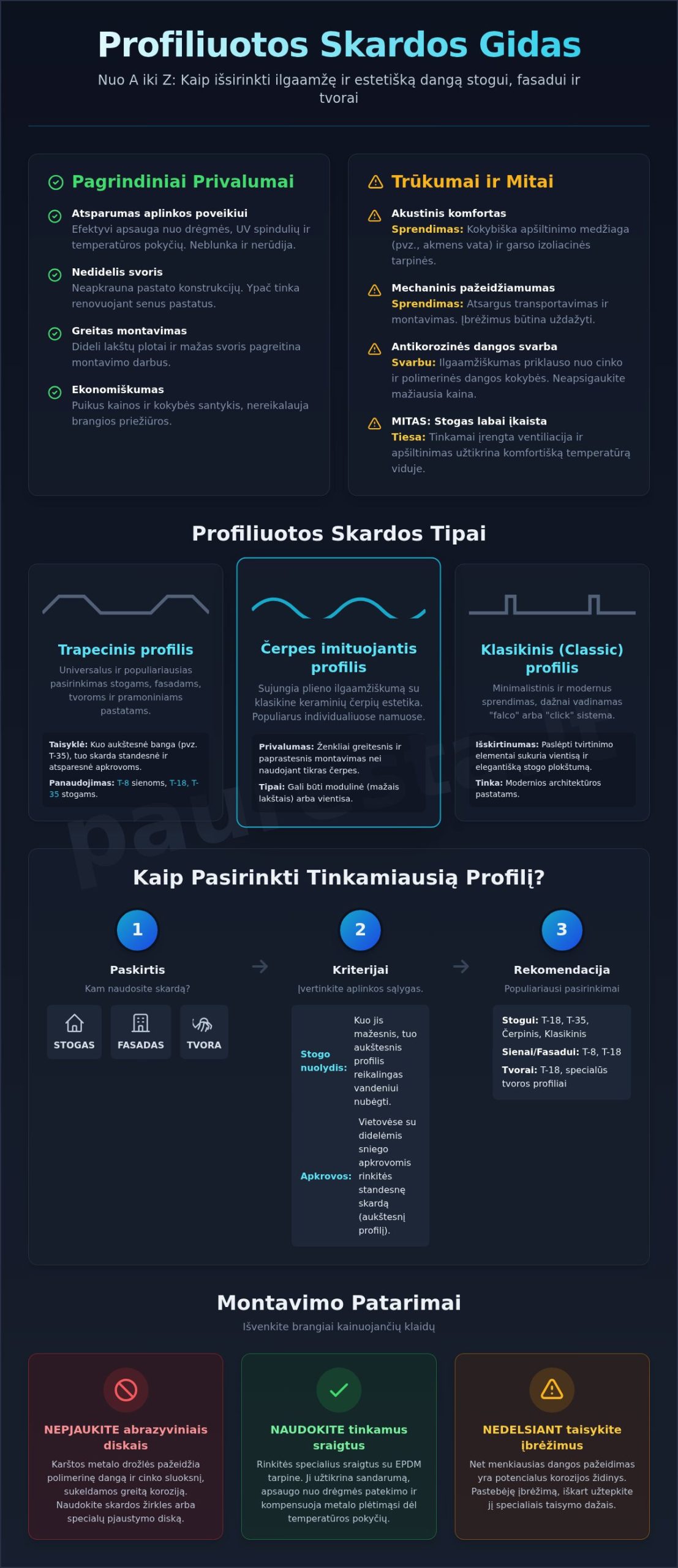Profiliuota skarda: Išsamus gidas nuo A iki Z